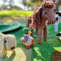 Tara Treasures Felt Horse Farm Animal Toy