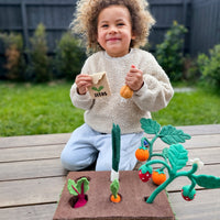 Tara Treasures Grow Your Own Garden - Felt Planter Box With Sprouts And Vegetables