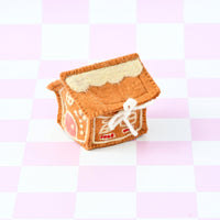 Tara Treasures Felt Gingerbread House - Pink Door