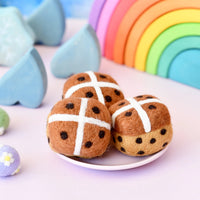 Tara Treasures Felt Hot Cross Buns (Set Of 3)