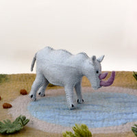 Tara Treasures Felt Rhinoceros Soft Toy For Safari Play