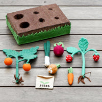 Tara Treasures Grow Your Own Garden - Felt Planter Box With Sprouts And Vegetables