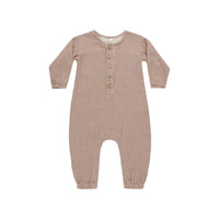 Quincy Mae Woven Jumpsuit || Plum Gingham