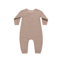 Quincy Mae Woven Jumpsuit || Plum Gingham