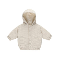 Quincy Mae Hooded Woven Jacket || Basil Stripe