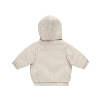 Quincy Mae Hooded Woven Jacket || Basil Stripe