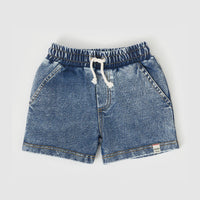 Goldie and Ace Noah French Terry Denim Look Shorts Dark Denim