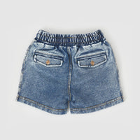 Goldie and Ace Noah French Terry Denim Look Shorts Dark Denim