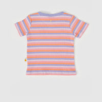 Goldie and Ace Tutti Frutti Stripe Rib T-Shirt Purple Multi