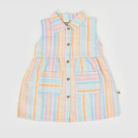 Goldie and Ace Rudy Linen Dress Pastel Stripe