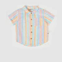 Goldie and Ace Holiday Linen Shirt Pastel Stripe