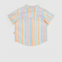 Goldie and Ace Holiday Linen Shirt Pastel Stripe