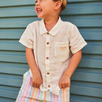 Goldie and Ace Holiday Linen Shirt Ivory