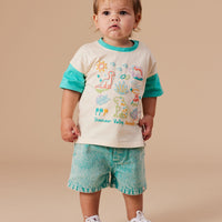Goldie and Ace Noah Denim Shorts Turquoise