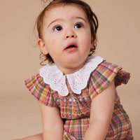 Goldie and Ace Lani Smocked Romper Sweetie Check