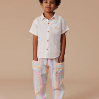Goldie and Ace Holiday Linen Shirt Ivory