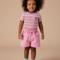 Goldie and Ace Tutti Frutti Stripe Rib T-Shirt Purple Multi