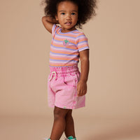 Goldie and Ace Tutti Frutti Stripe Rib T-Shirt Purple Multi