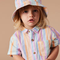 Goldie and Ace Holiday Linen Shirt Pastel Stripe