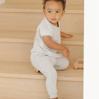 Quincy Mae Terry Tee + Pant Set || Cloud