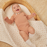 Quincy Mae Pointelle Baby Blanket || Ditsy Melon