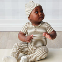 Jamie Kay Organic Cotton Modal Elastane Legging - Narrow Stripe Oak/Soft Clay