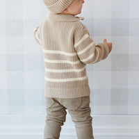 Jamie Kay Jack Zip Jumper - Lenny Stripe Fawn