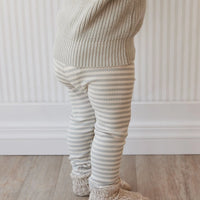 Jamie Kay Organic Cotton Modal Elastane Legging - Narrow Stripe Willow/Soft Clay