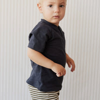 Jamie Kay Pima Cotton Marley Short - Narrow Stripe Deep Olive/Soft Clay