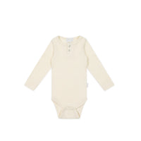 Jamie Kay Organic Cotton Fine Rib Long Sleeve Bodysuit - Lily Fleck