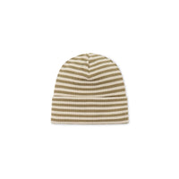 Jamie Kay Organic Cotton Modal Lennon Beanie - Narrow Stripe Oak/Soft Clay