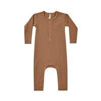 Quincy Mae Ribbed Baby Jumpsuit | Cinnamon