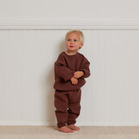 Quincy Mae Quilted Sweater + Pant Set | Plum