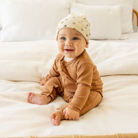 Quincy Mae Ribbed Baby Jumpsuit | Cinnamon