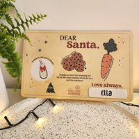Personalised Wooden Dear Santa Tray - Christmas Eve Family Decoration