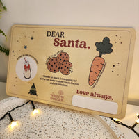Personalised Wooden Dear Santa Tray - Christmas Eve Family Decoration