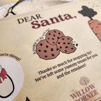 Personalised Wooden Dear Santa Tray - Christmas Eve Family Decoration
