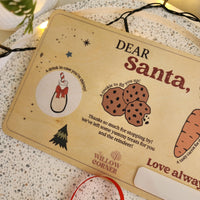 Personalised Wooden Dear Santa Tray - Christmas Eve Family Decoration