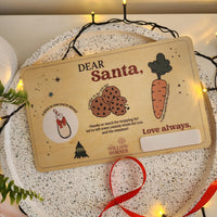 Personalised Wooden Dear Santa Tray - Christmas Eve Family Decoration