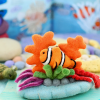 Tara Treasures Felt Coral Reef with Clownfish Set
