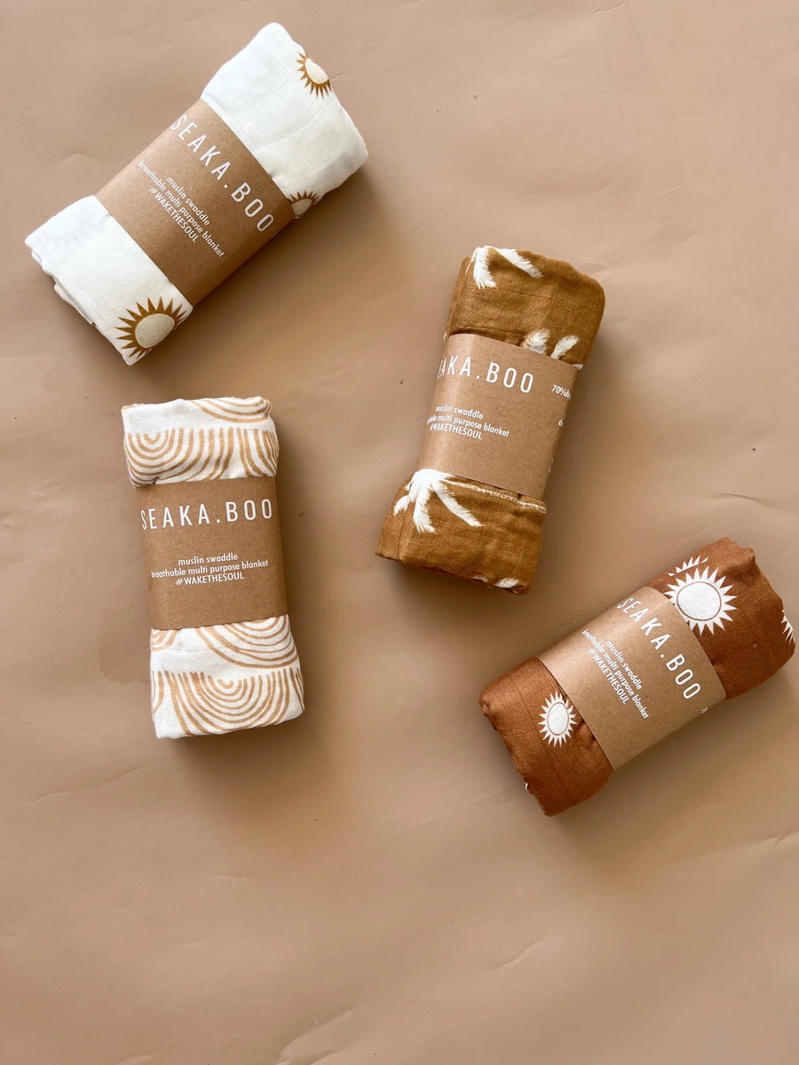 Arlo Palm Toffee Bamboo/Cotton Wrap