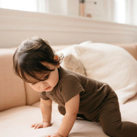 Jamie Kay Organic Cotton Modal Darcy Rib Tee Bodysuit - Cocoa