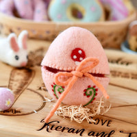 Tara Treasures Felt Egg Cover - Peach With Mushroom Motif