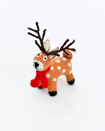 Tara Treasures Felt Reindeer With Red Scarf Toy