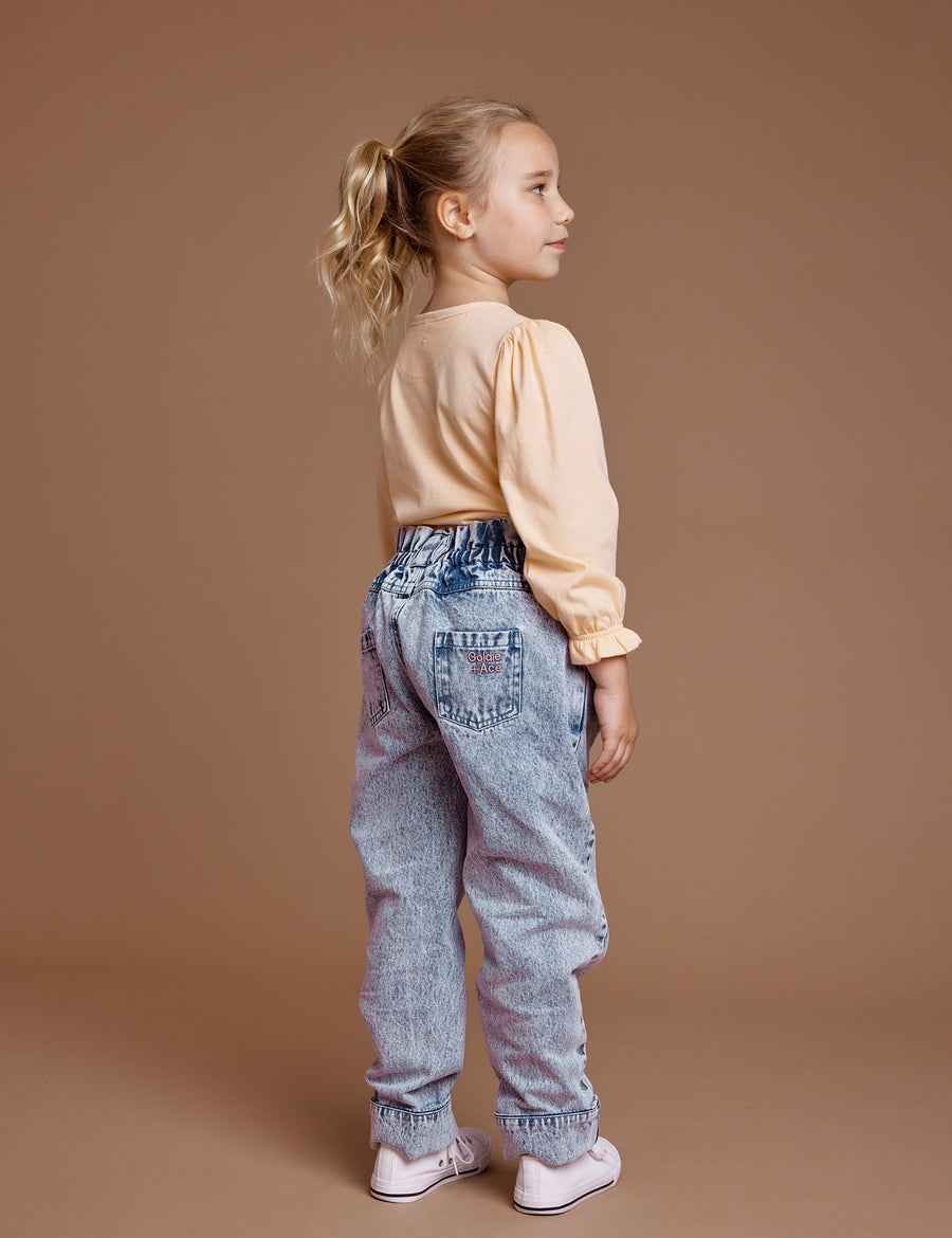 Goldie and Ace Millie Paper Bag Jeans Light Denim