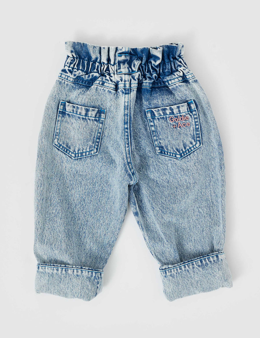 Goldie and Ace Millie Paper Bag Jeans Light Denim