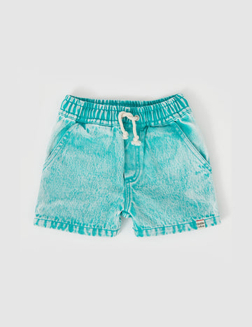 Goldie and Ace Noah Denim Shorts Turquoise