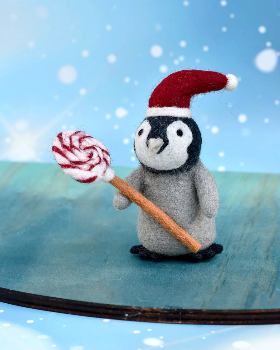 Tara Treasures Felt Penguin With Lollipop Toy