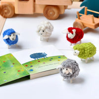 Tara Treasures Felt Green Sheep Toys Set (5 colours)