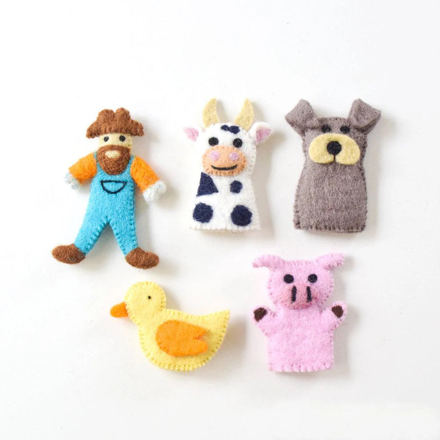 Tara Treasures Old MacDonald Farm Animals A, Finger Puppe Set